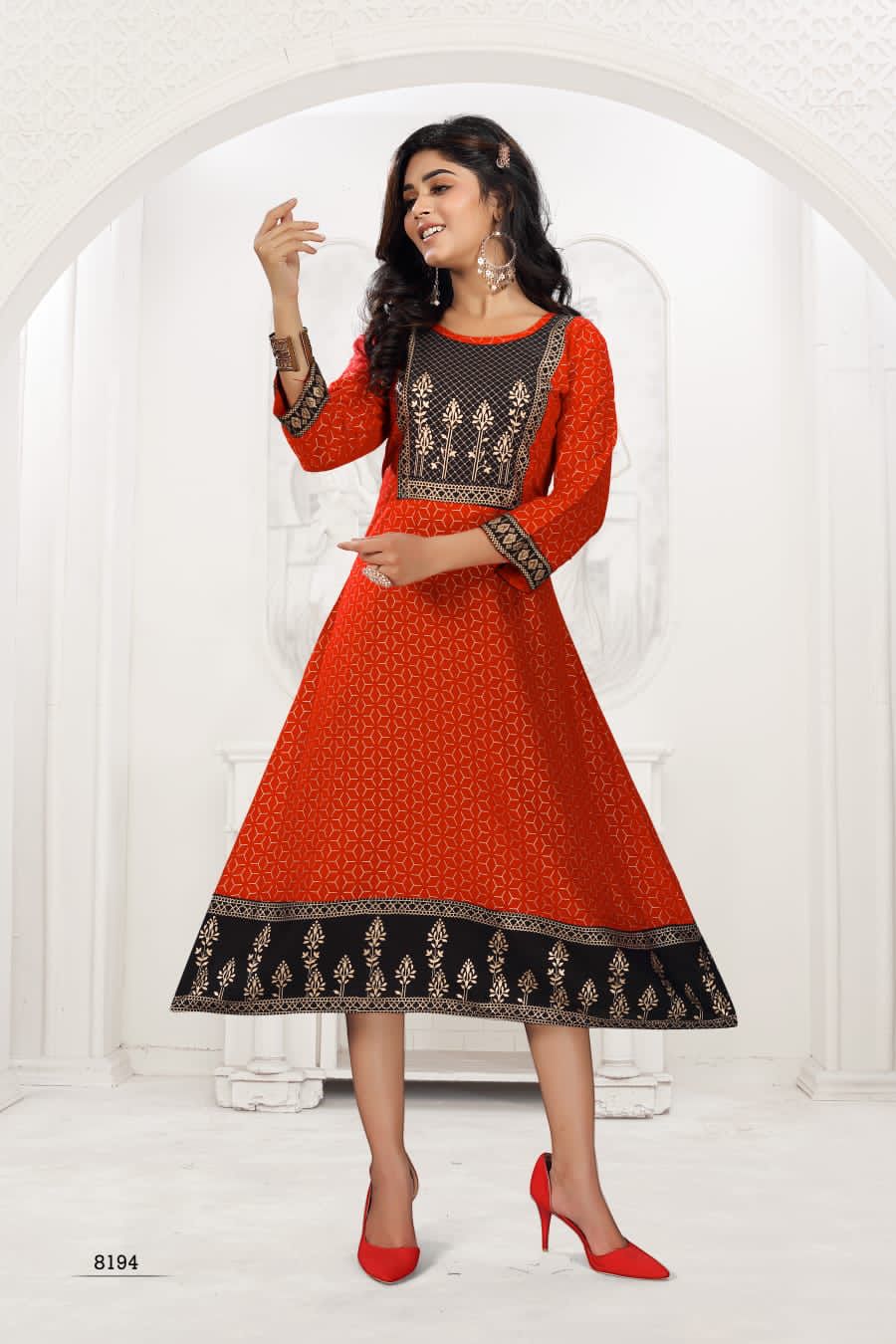 Golden Khwaab 1 Rayon Printed Regular Wear Designer Kurti Collection